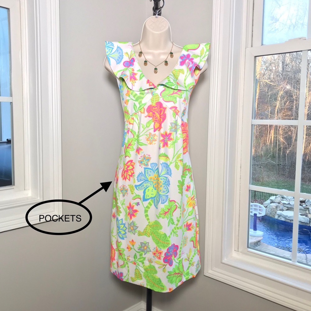 Gretchen Scott Jersey Fling Fantasy Ruffle Dress Pockets - Women’s Large… - Picture 2 of 12